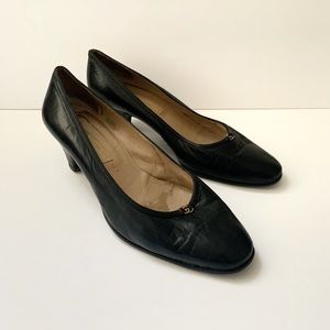 Vintage Gucci Black Leather Classic Designer Heels